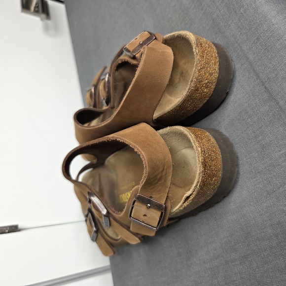Birkenstock Women's Milano Brown Nubuck 3-Strap Sandals Size 8 US / 39 EU - Picture 7 of 12